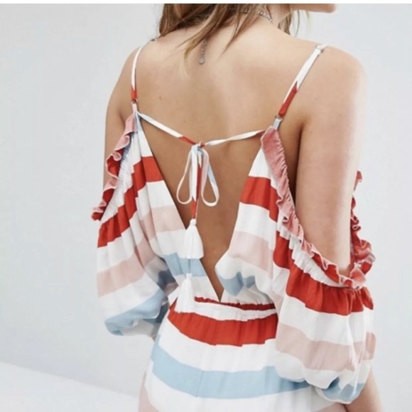 lovers + friends malia ruffle romper Sz small Marked at lowest Price - Picture 4 of 8